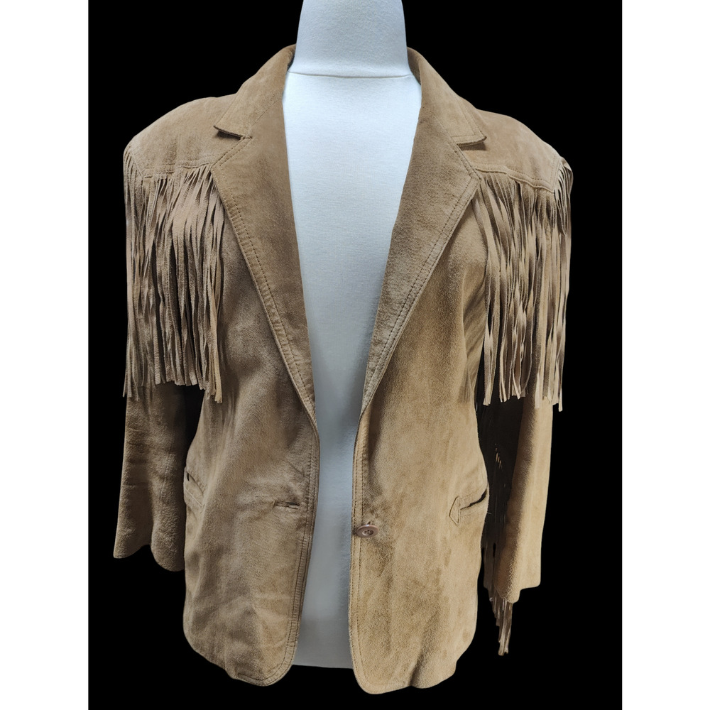 La Nauvelle Renaissance Fringed Leather Jacket size L